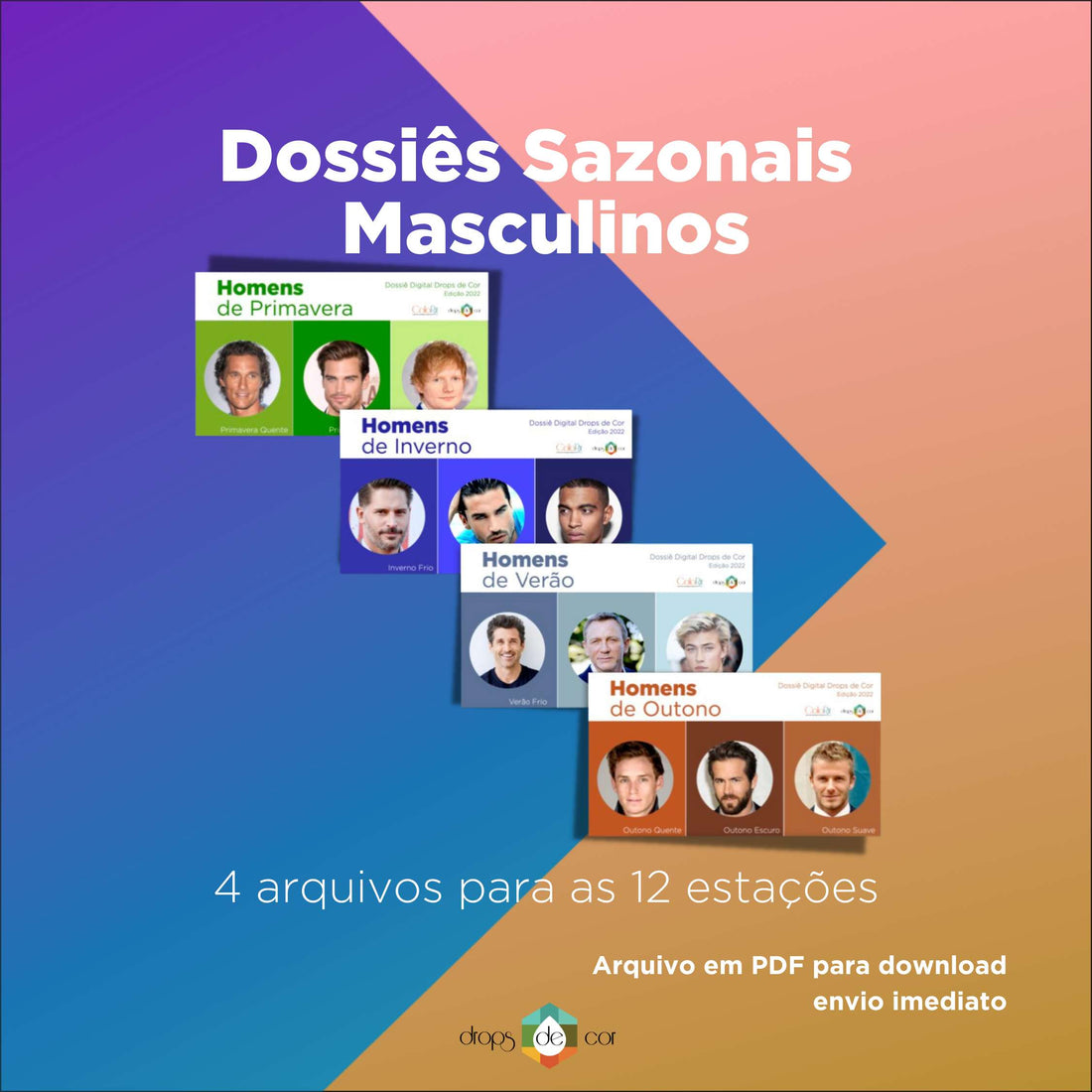 Seasonal Male Dossiers Kit - 4 Files for Download - Portuguese