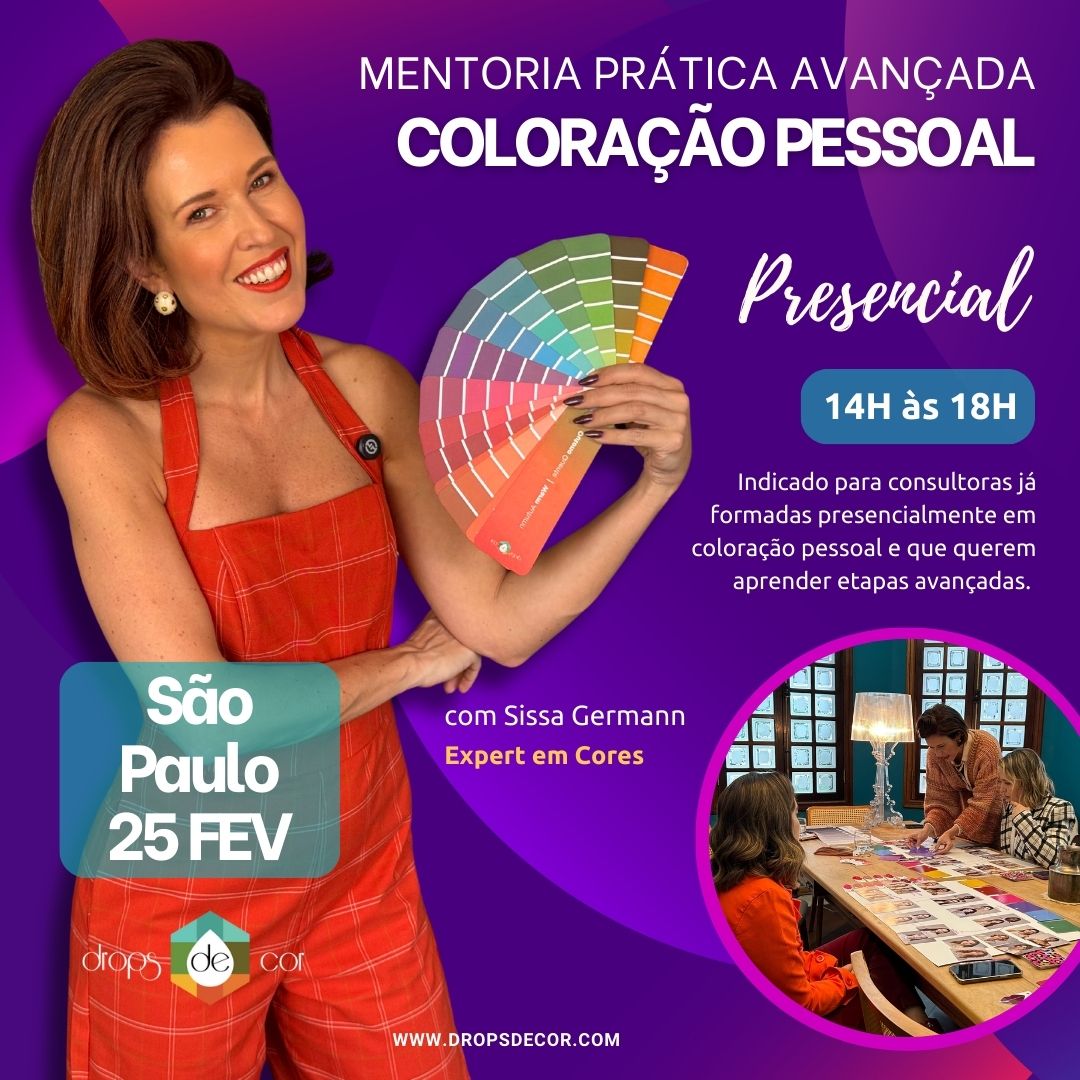 Mentoria Prática Avançada em Coloração Pessoal - SP - 25 Fevereiro